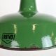Industrial Green Enamel Factory Pendant Lamp from Revo, 1950s