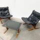 Set of 3 Norwegian Mi-Century Style Siesta Lounge Chairs and Glass Side Table by Ingmar Relling for Westnofa