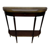 Console demi-lune Louis XVI  bois et laiton