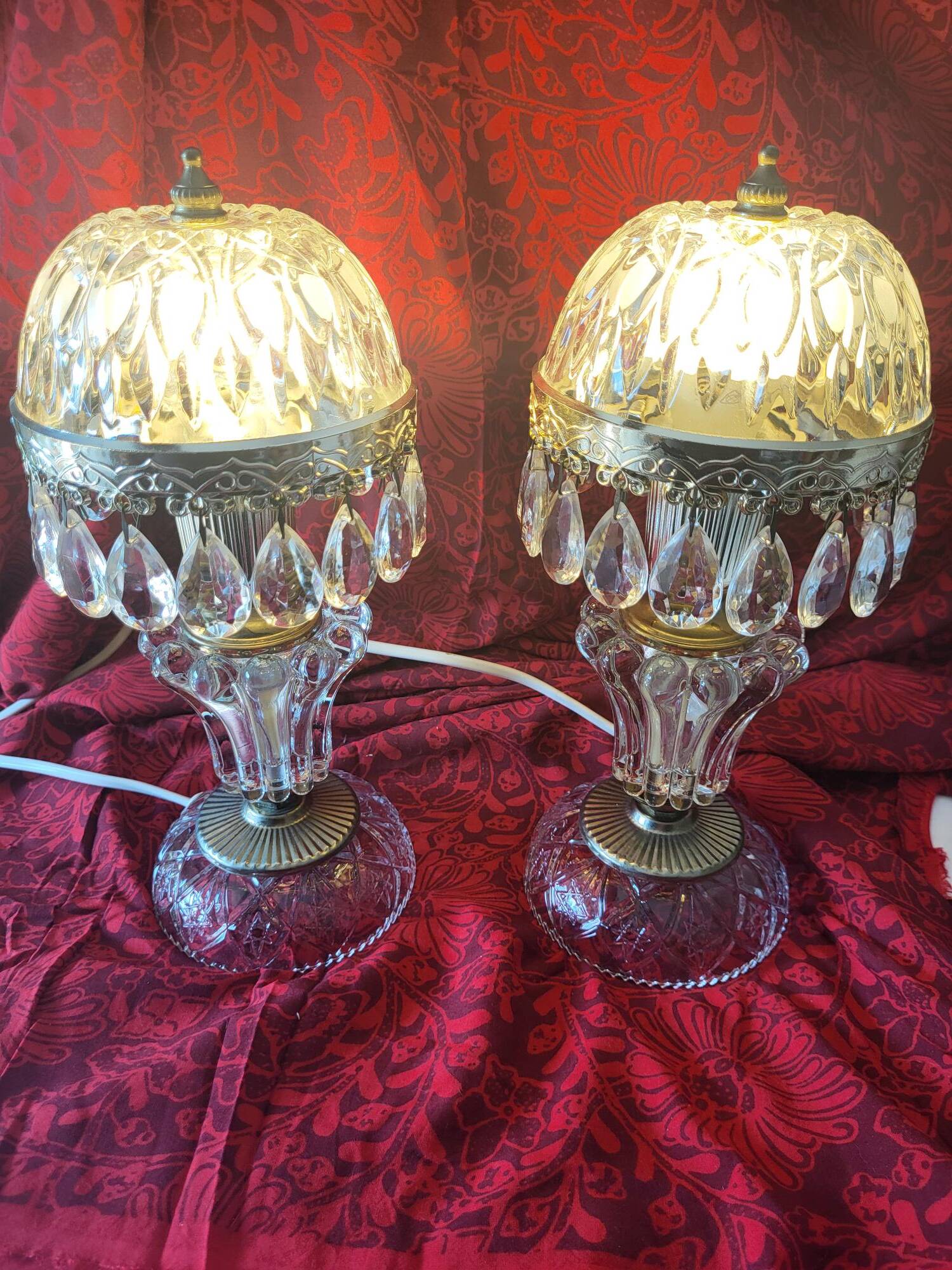 Pair of Michelotti glass lamps