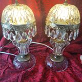 Pair of Michelotti glass lamps
