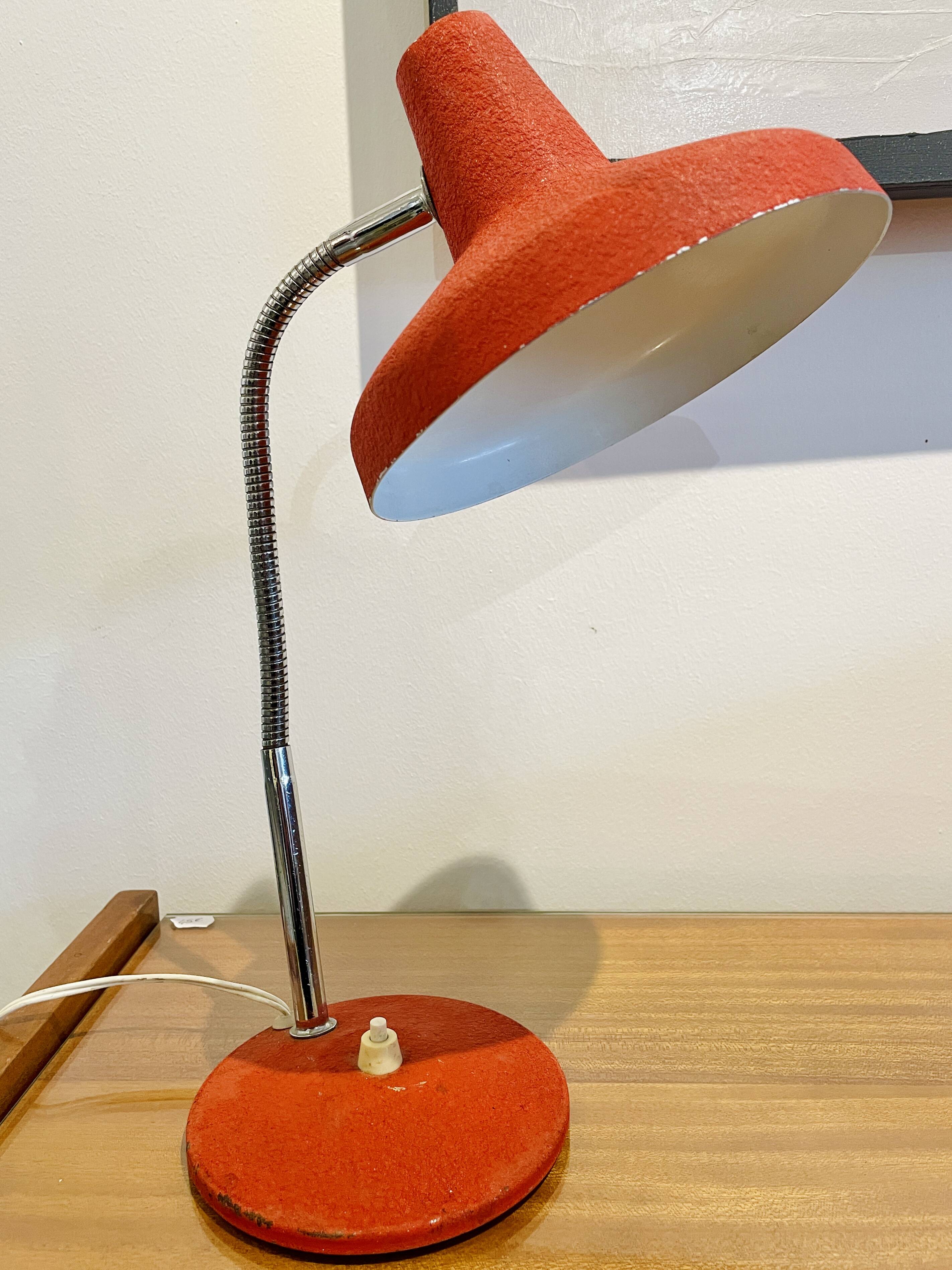 Vintage grained metal desk lamp