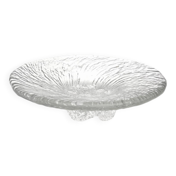 Coupe Tapio Wirkkala Iittala Avanti Cristal Givre Brutaliste 25cm