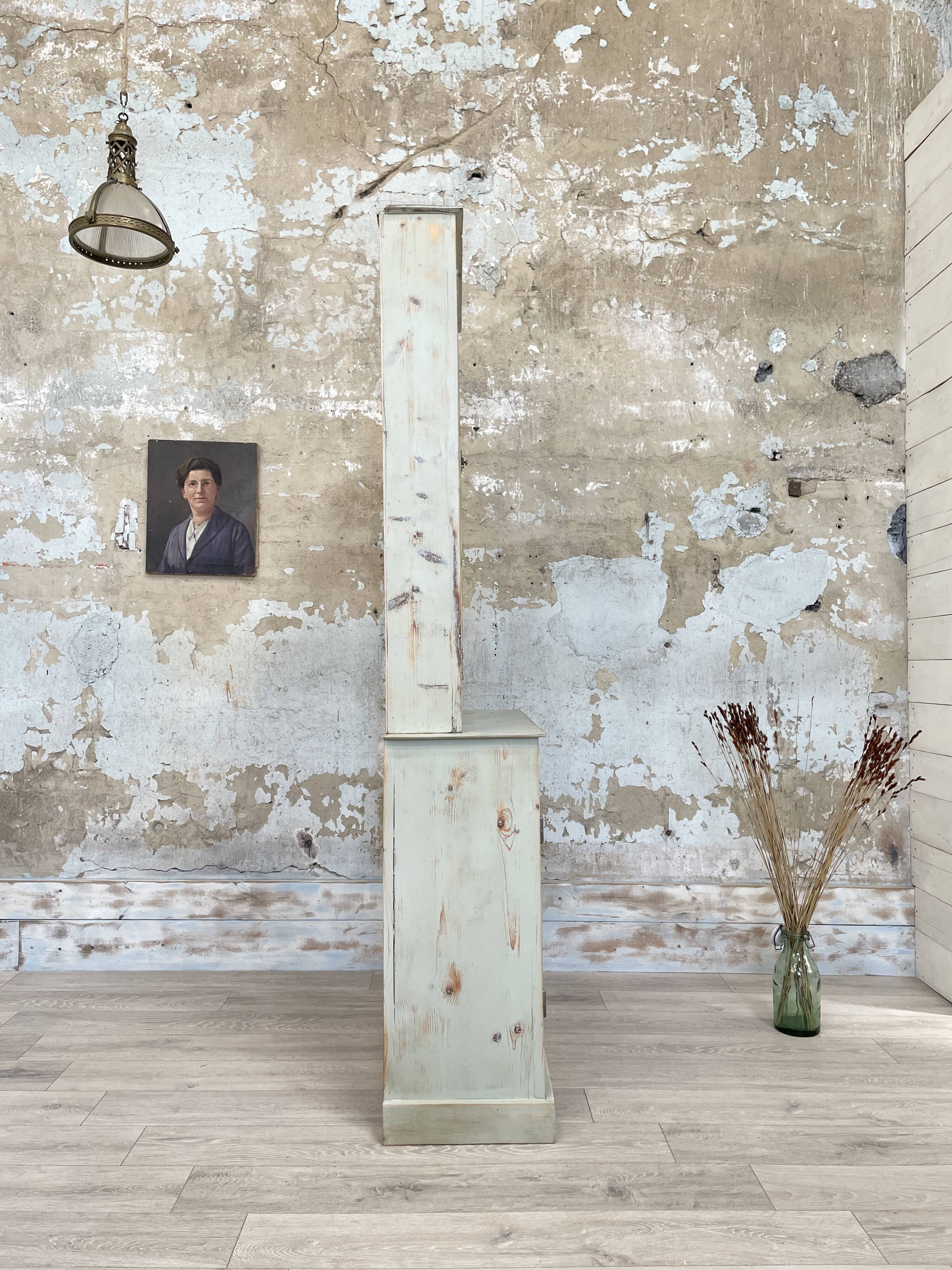 Furniture two body showcase, around 1900.