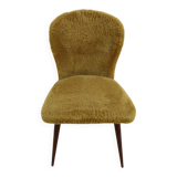 1950s compass foot sheepskin chair covered in sheepskin fabric