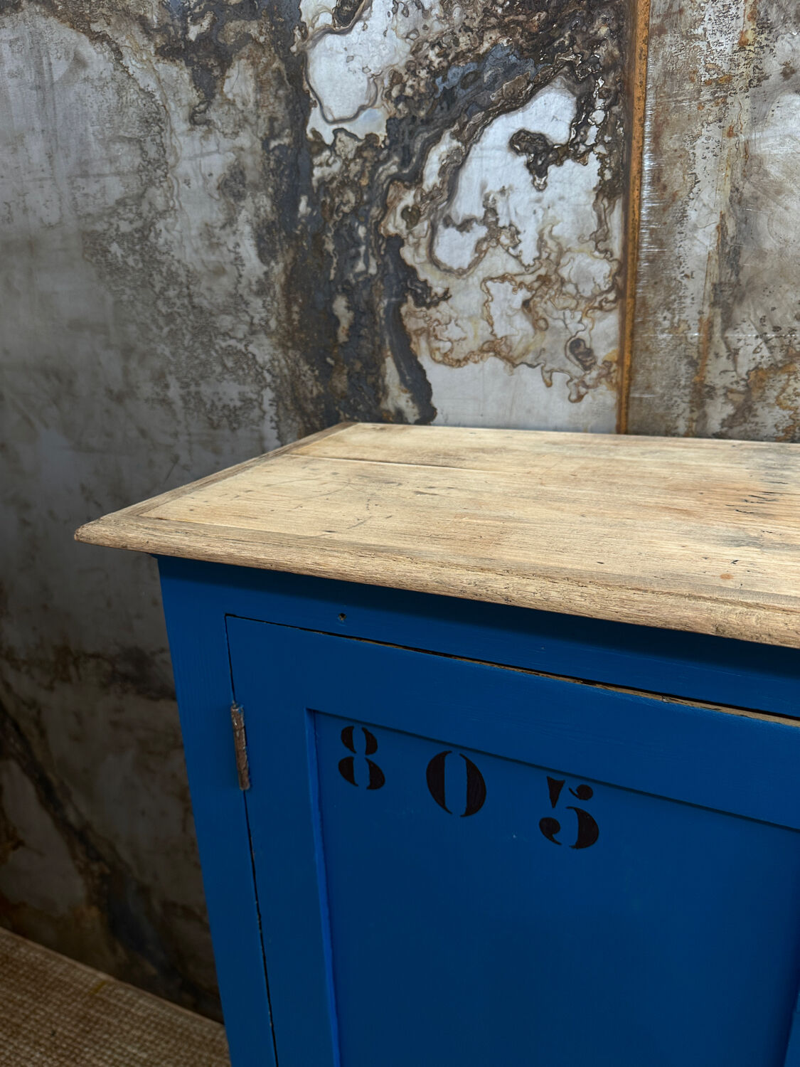 Royal blue handcrafted sideboard