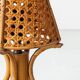 French Riviera Bamboo Rattan Table Lamps, Pair, Vienna Straw Shades, 1960s