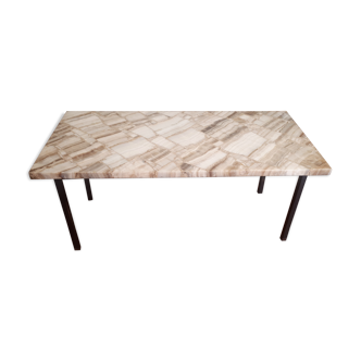 vintage white stone agathe tray table 1960 1970