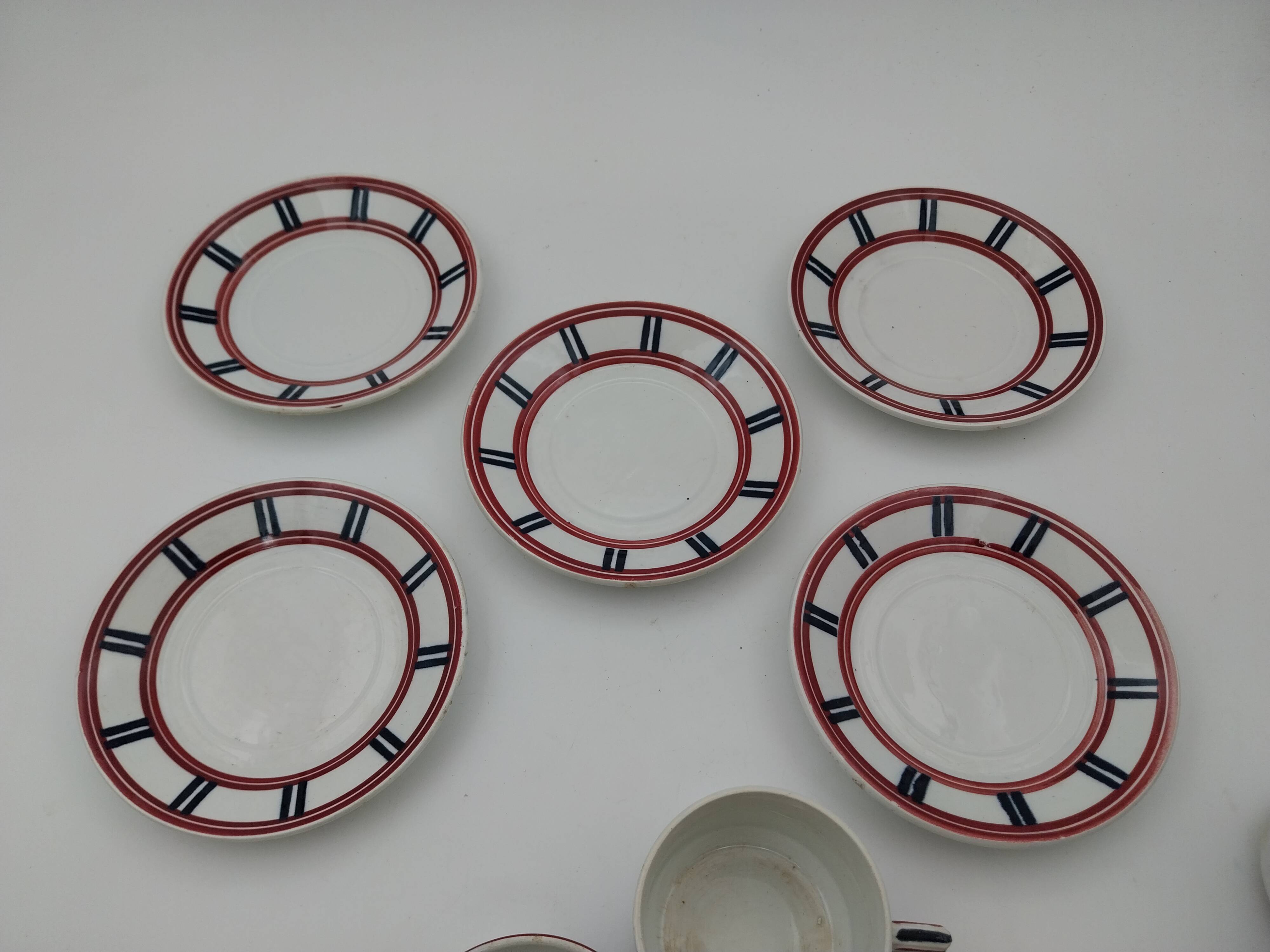 Service Basque théière 5 tasses et 5 soucoupes