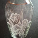 Large engraved crystal vase