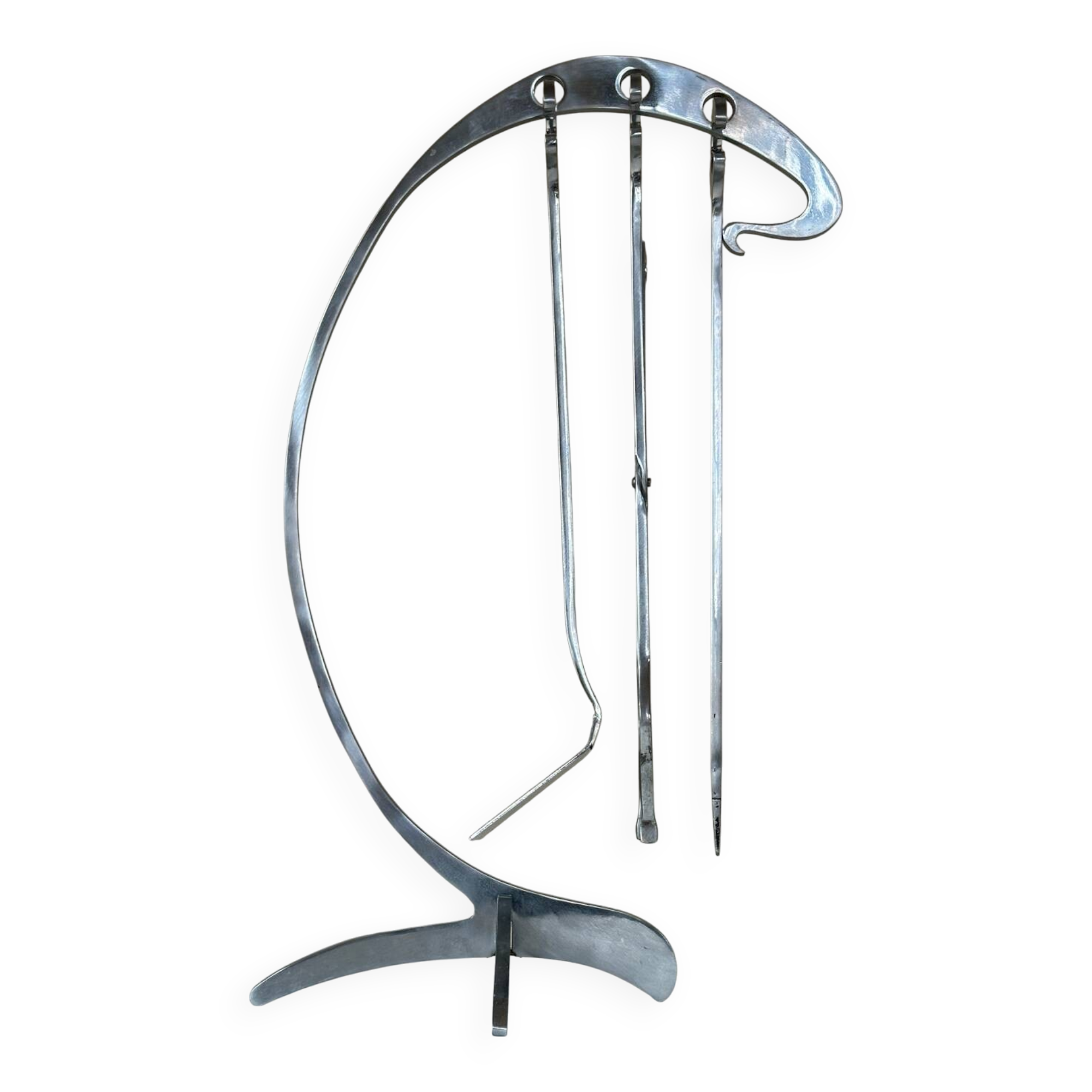 Jean Paul Creations fireplace tool set, 1970s design