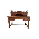19th century walnut stepped desk