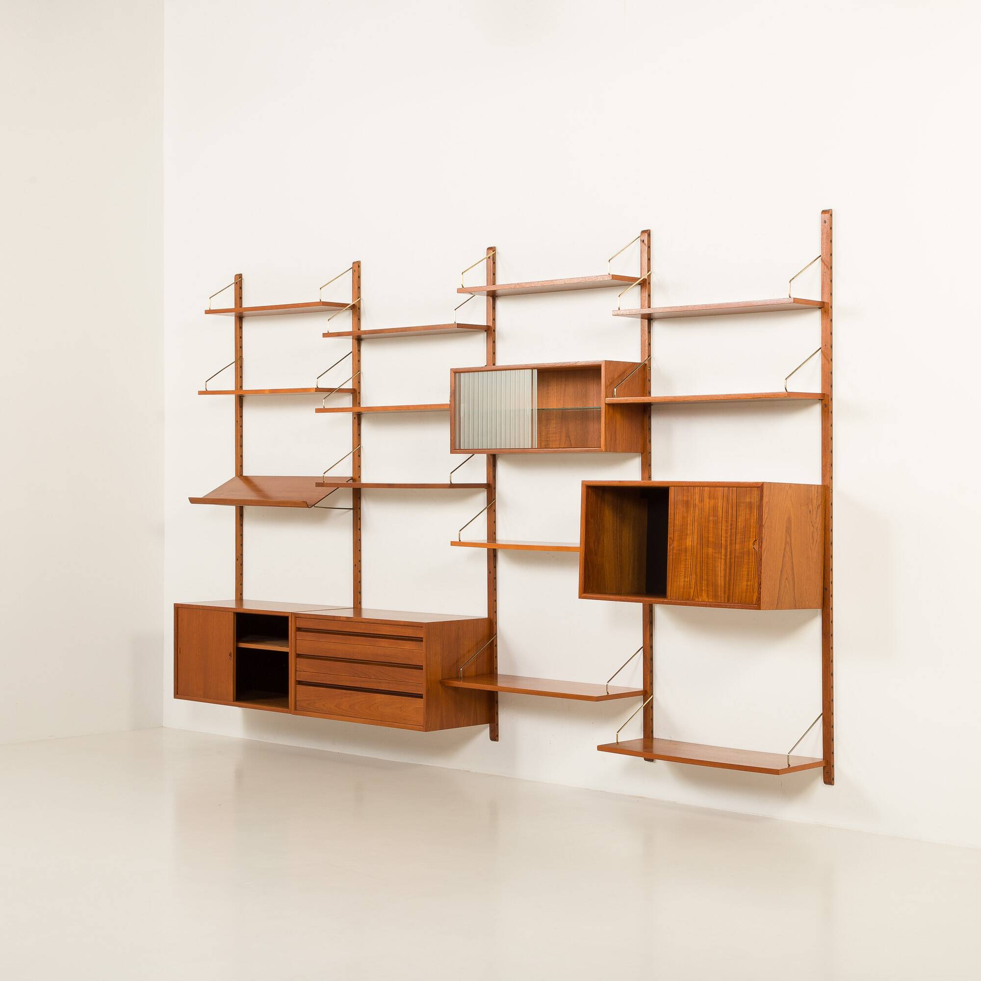 Poul Cadovius 4 bay teak Wall unit, 1960s