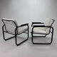 Set of two postmodern black and white armchairs, 1980s