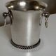 Silver-plated metal flowerpot in the style of Jean Després, 1950