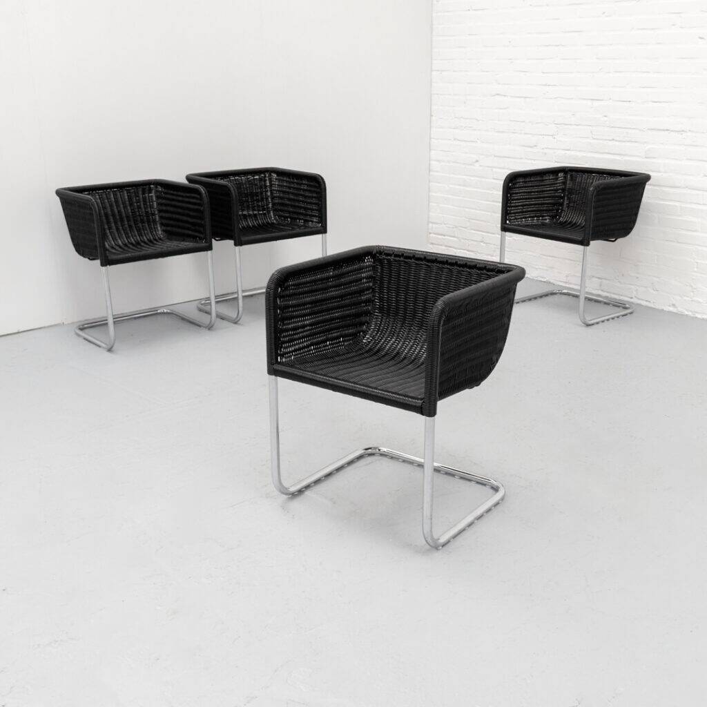 Ensemble de chaises de salle à manger Tecta D44 des années 1980