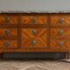 Commode époque Louis XVI en marqueterie de bois précieux