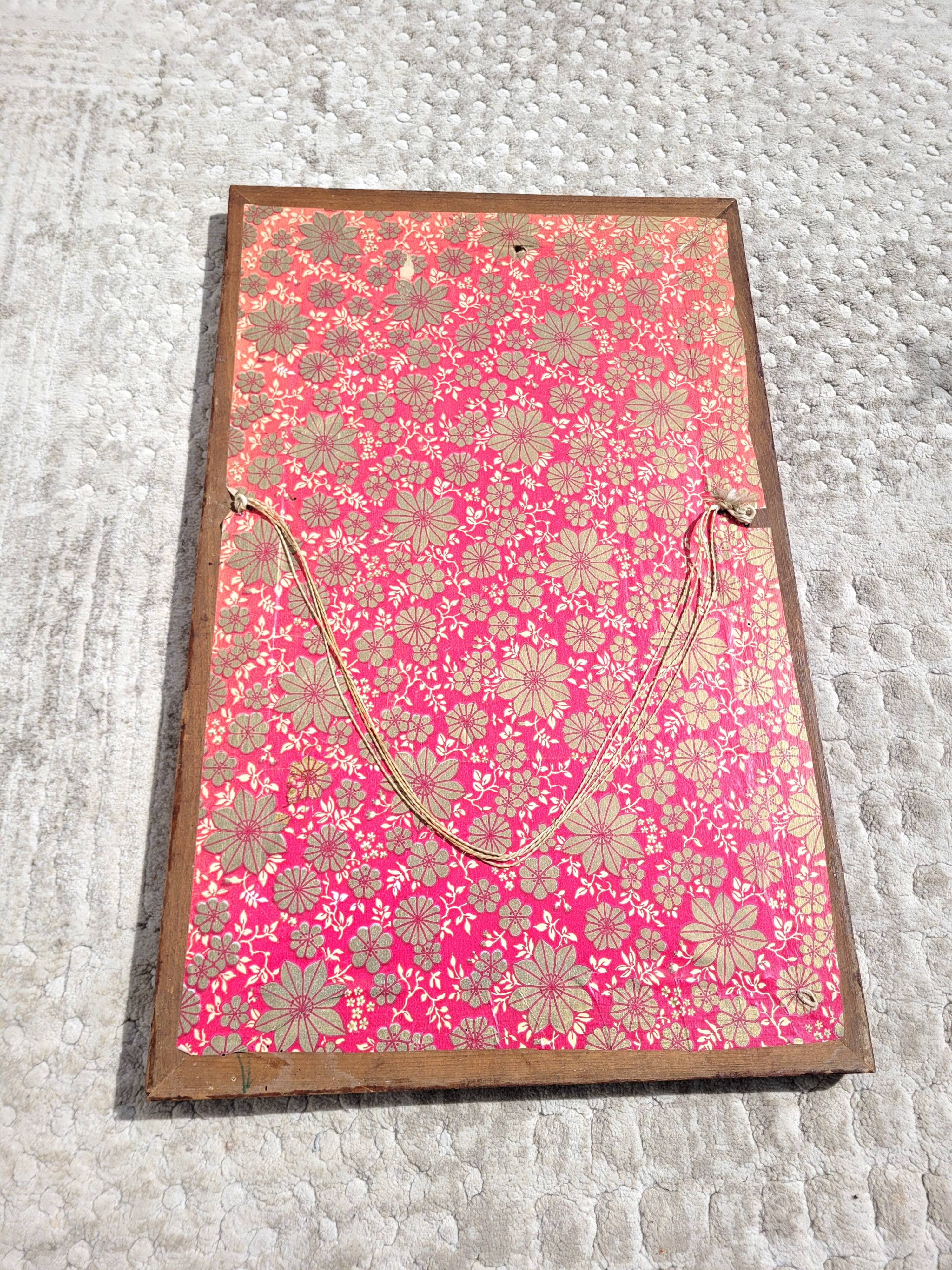 Vintage mirror ethnic wood, 60x37 cm