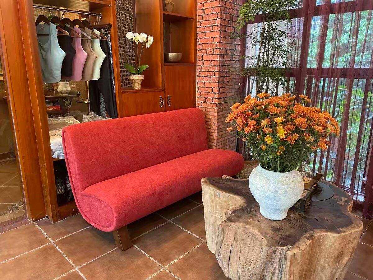 Brick Red Sofa — Sculpted Silhouette