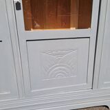 Art Deco 3-door glass bookcase