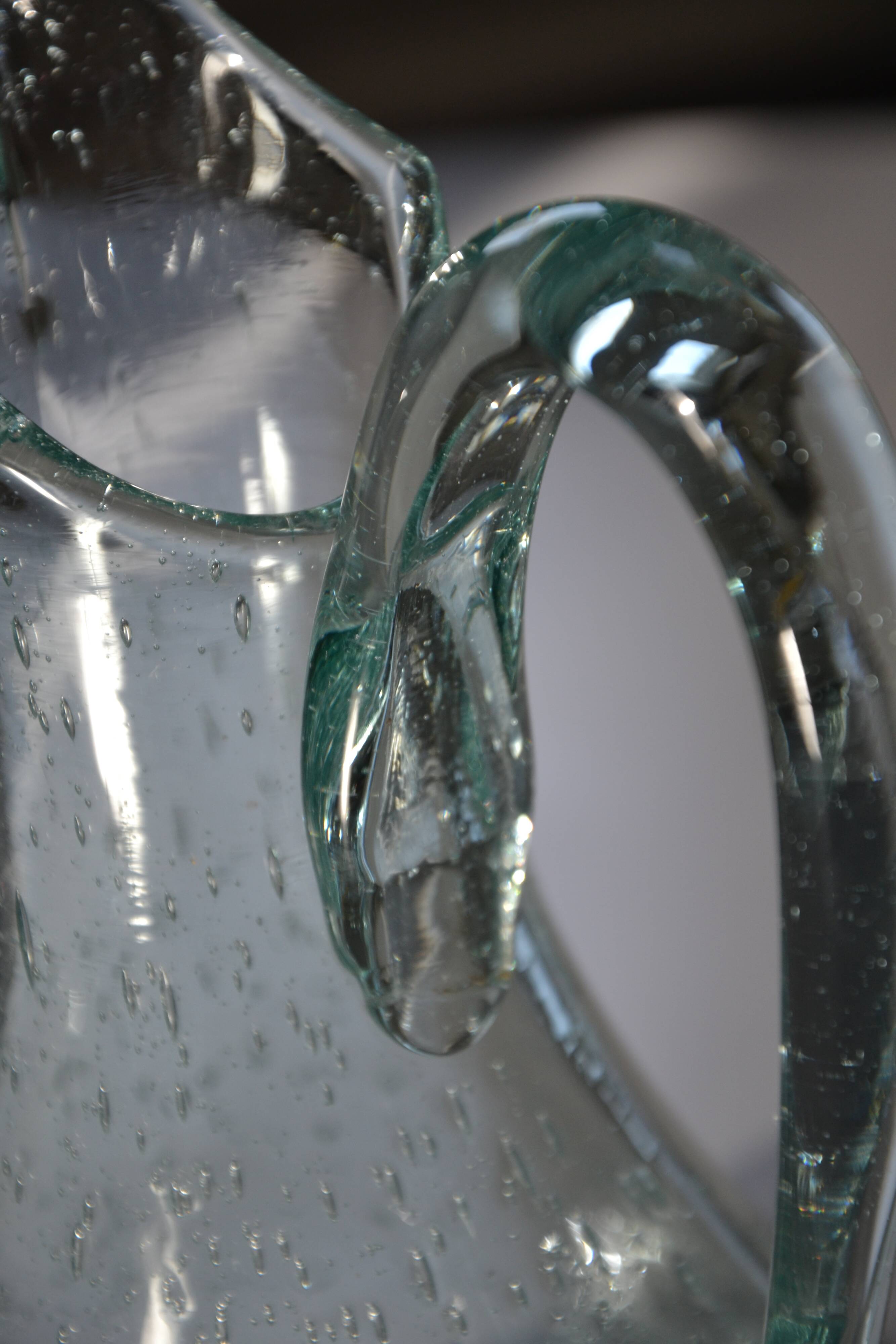 Carafe/pitcher signed Biot blown glass