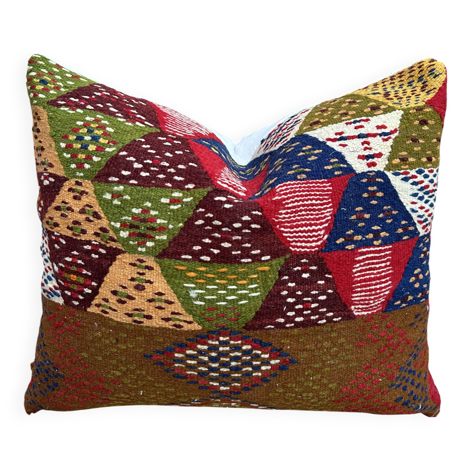 Housse de coussin kilim berbère vintage, coussin en laine marocaine