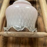 Suspension opaline rose vintage