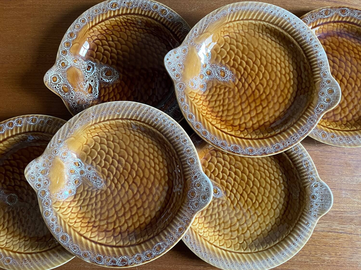 6 fish plates Sarreguemines