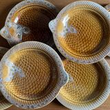6 fish plates Sarreguemines