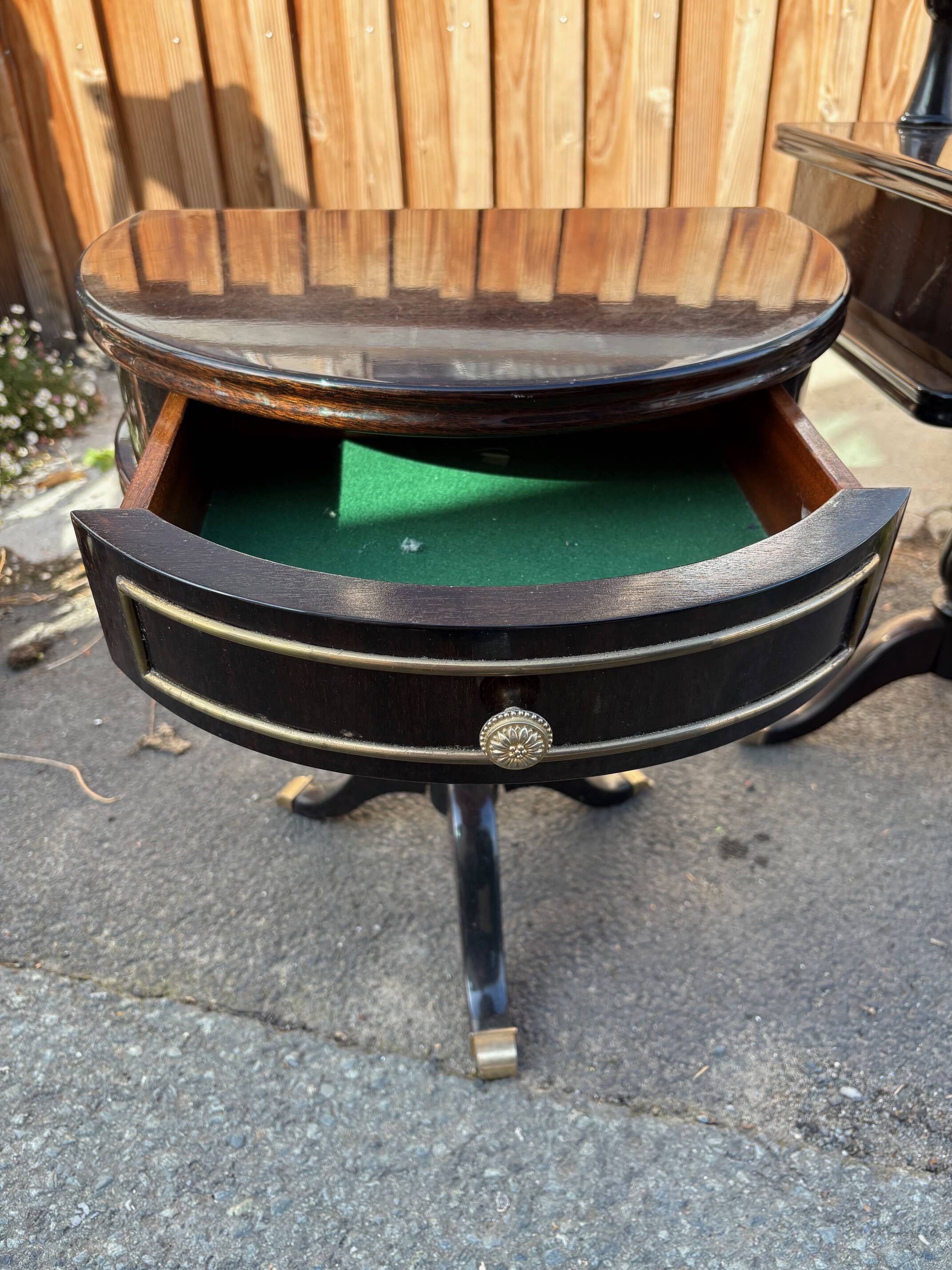 Vintage 1960s triptych hairdresser in mahogany – signed G. Blouin Nantes