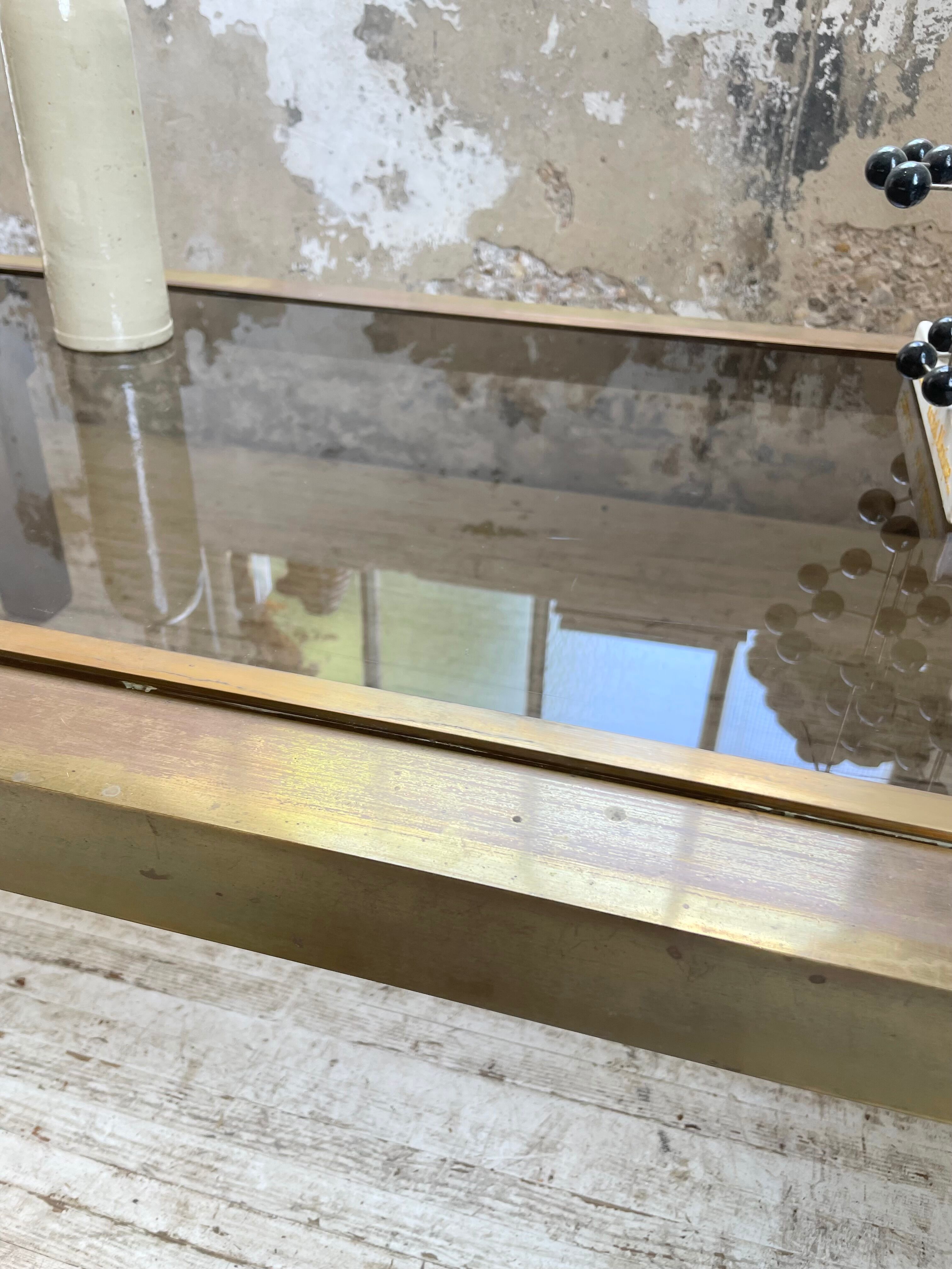 60s brass coffee table