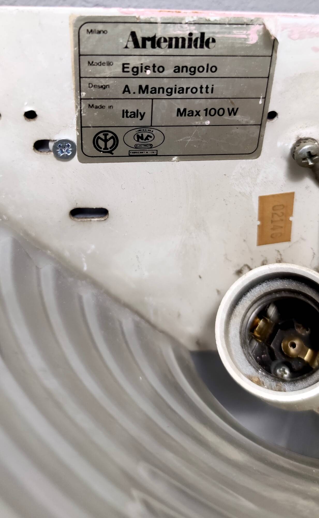 Pair of Egisto Corner Sconces by Angelo Mangiarotti for Artemide