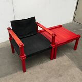 Mid-Century German Farmer Series chairs and table by Gerd Lange for Bofinger, 1960s, set of 5.