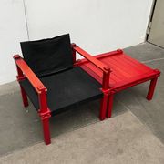 Mid-Century German Farmer Series chairs and table by Gerd Lange for Bofinger, 1960s, set of 5.