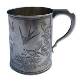 Chopped silver metal chiseled