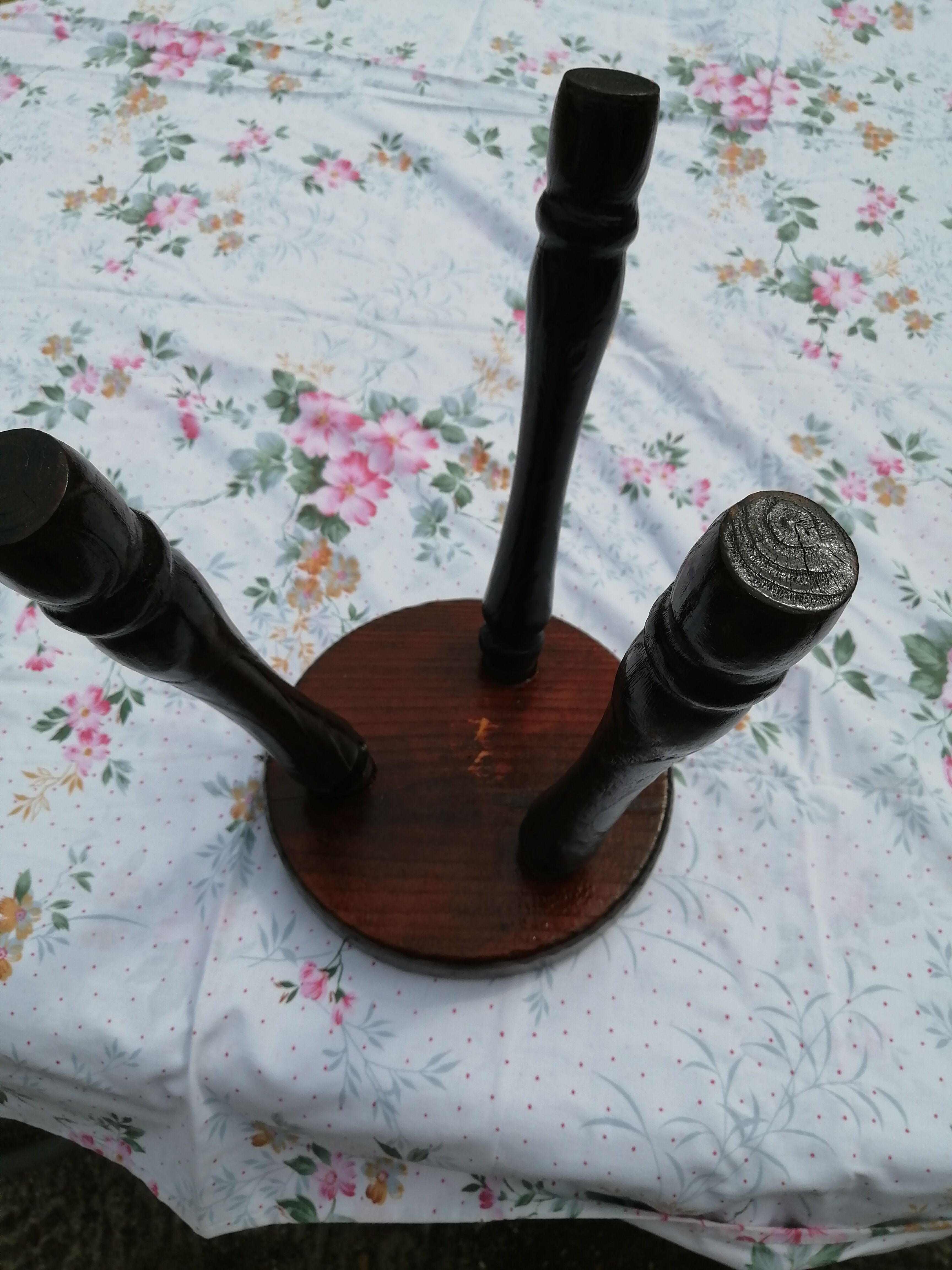 Small wooden round stool