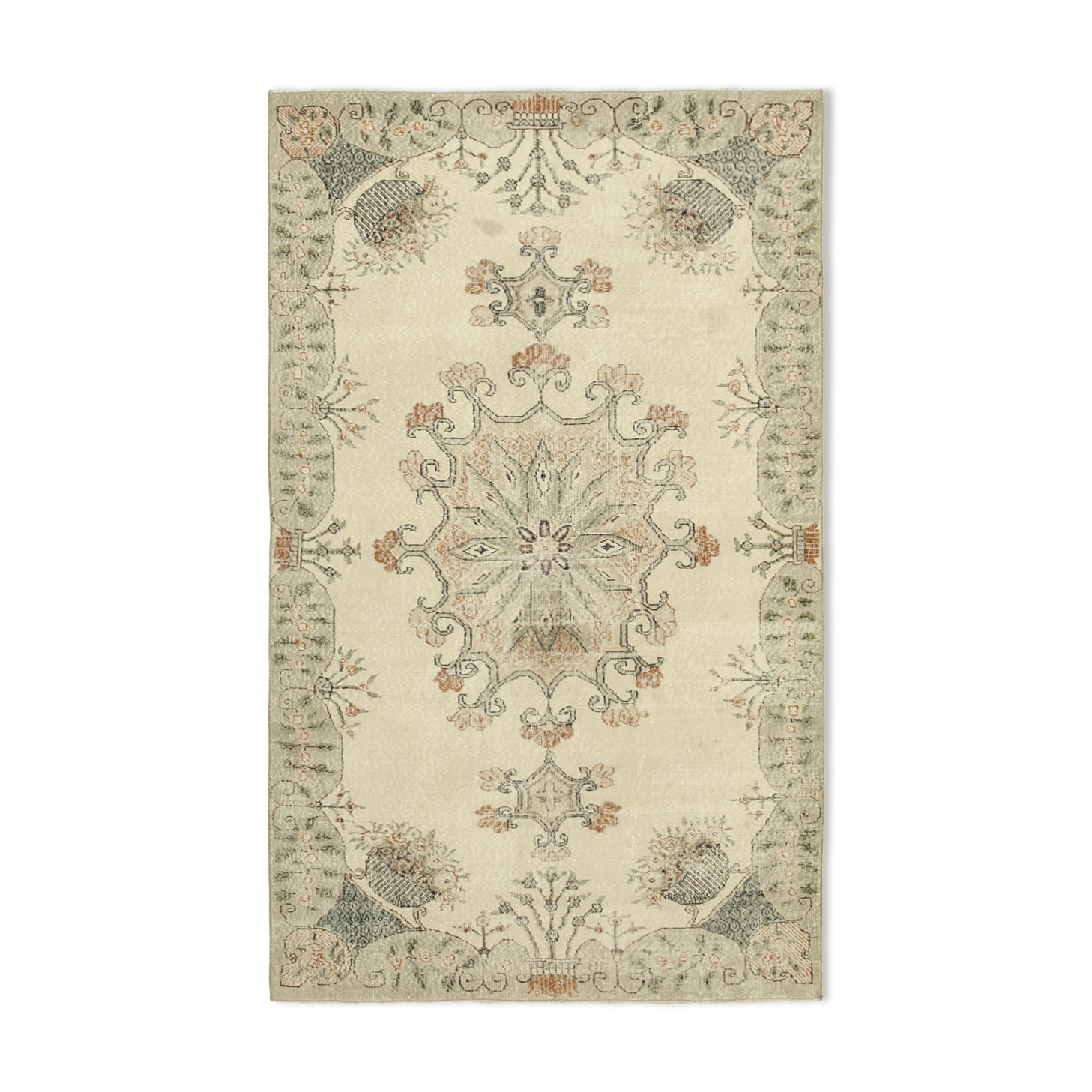 Hand-knotted turkish beige carpet 153 cm x 265 cm