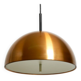 Rare original 1970s large Space Age pendant lamp with copper shade by Staff