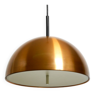 Rare original 1970s large Space Age pendant lamp with copper shade by Staff