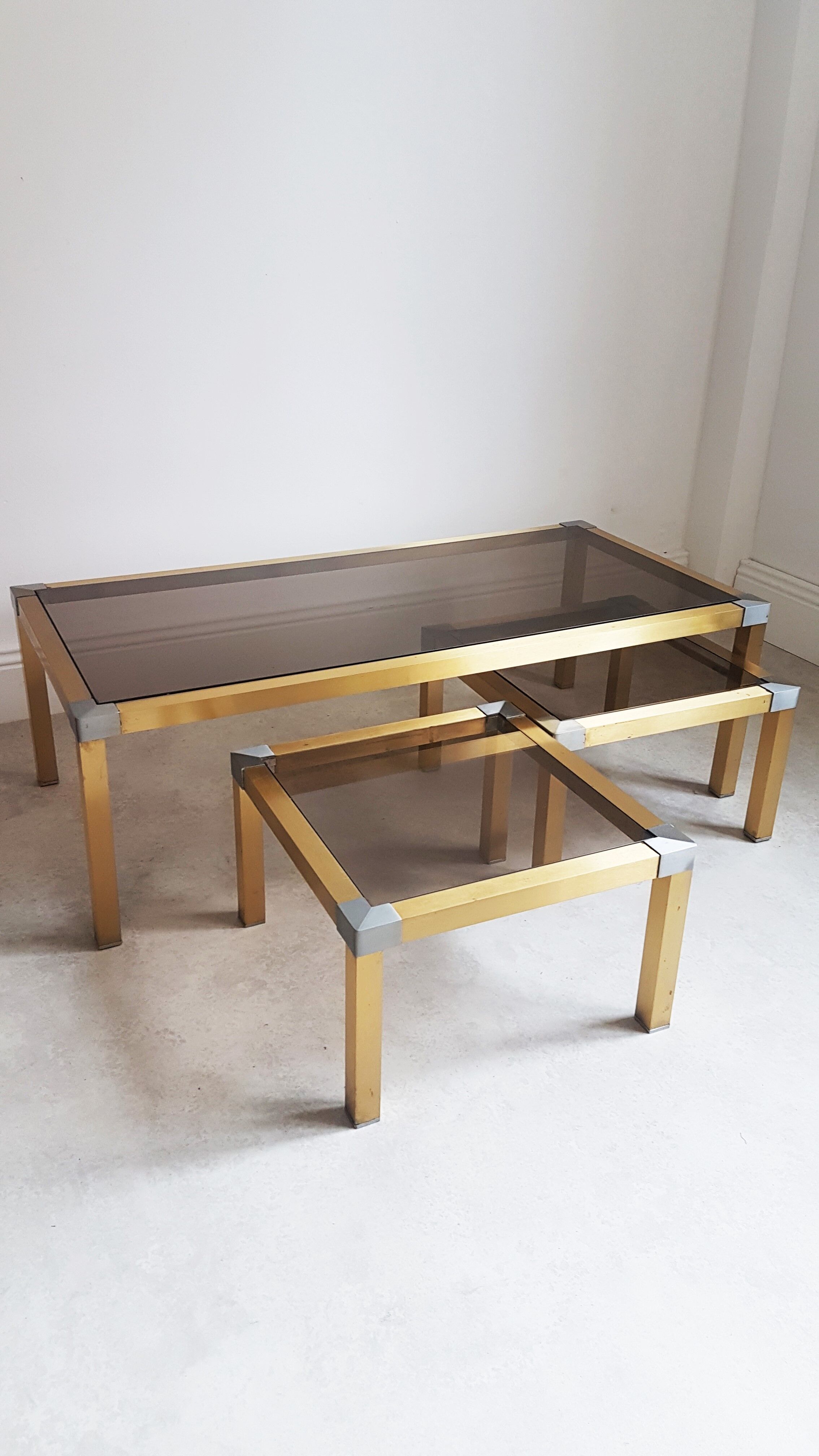 Trio of Golden vintage tables