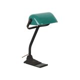 Art Deco Desk Lamp Notary Lamp Erpe Model 52 Wrought Iron Green Enamel Shade