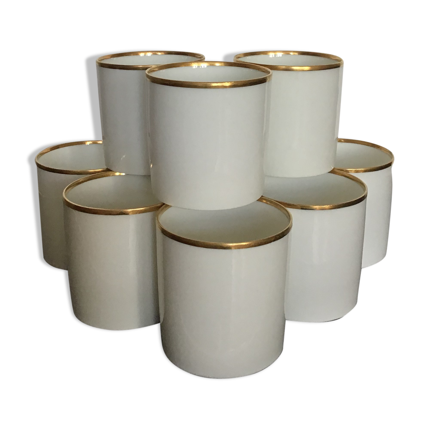 11 cups Gallia porcelain goldware