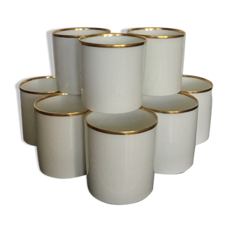 11 cups Gallia porcelain goldware