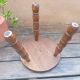 Brutalist tripod wooden stool in Charles Duduyt style.50/60