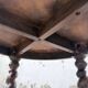 Table 1900 walnut round turned legs