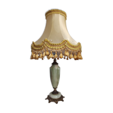 Foot lamp in onyx lampshade silk