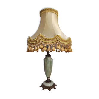Foot lamp in onyx lampshade silk