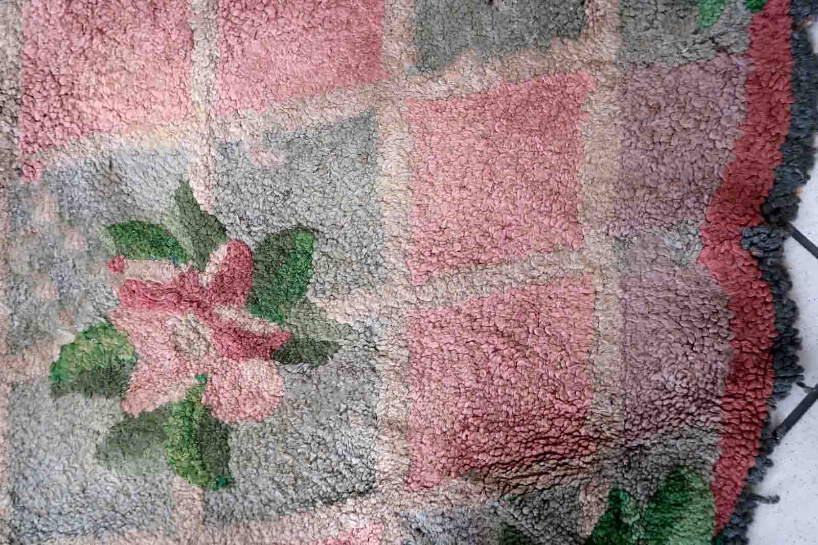 Handmade American vintage rug 90cm x 115cm 1960s