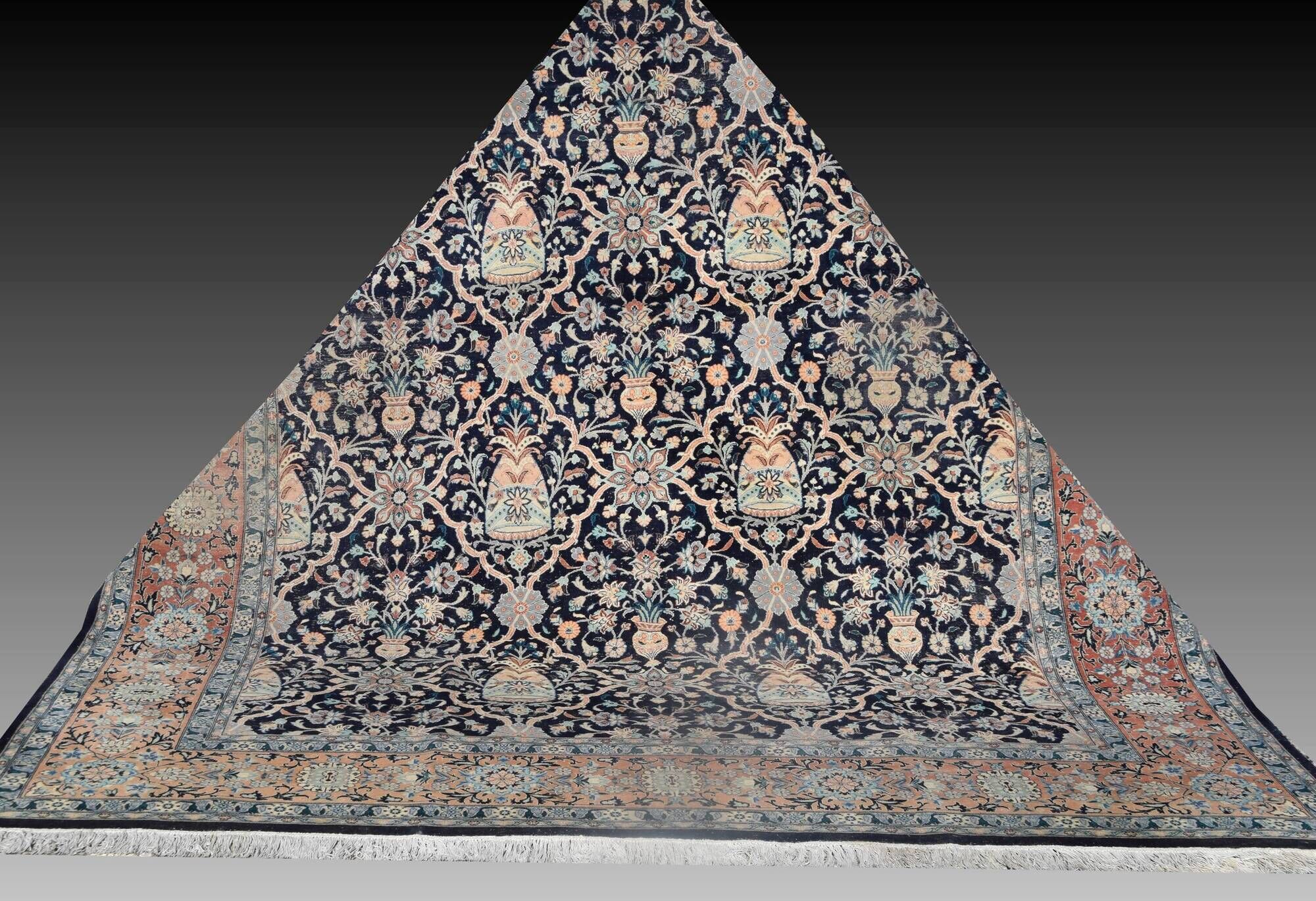 Handmade wool Penjab oriental rug: 315 x 245 cm