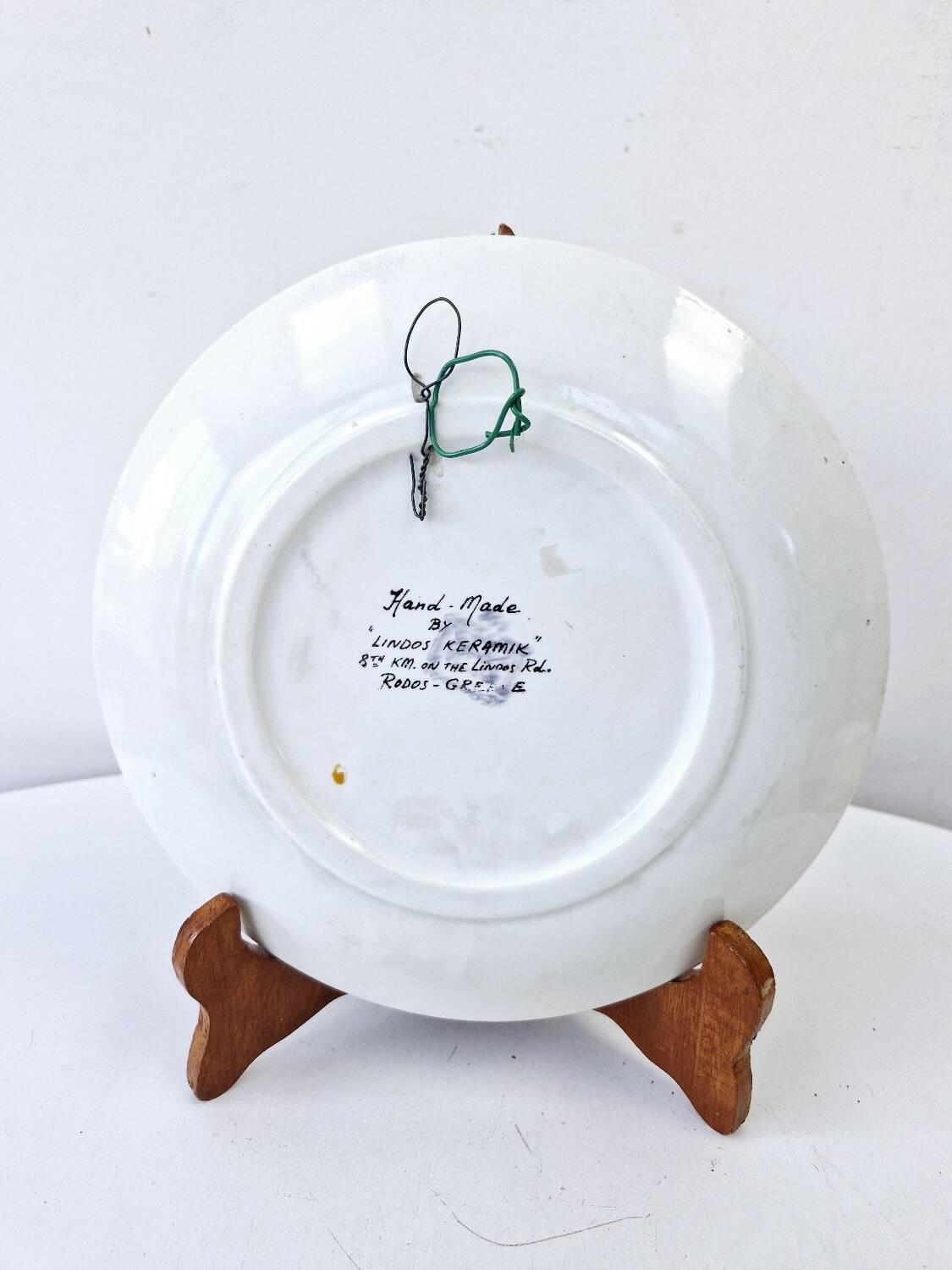 Vintage Ceramic Wall Decorative Plate Lindos Rhodes Greece Hand Painted